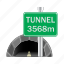tunnel, hole, road, sign, direction 
