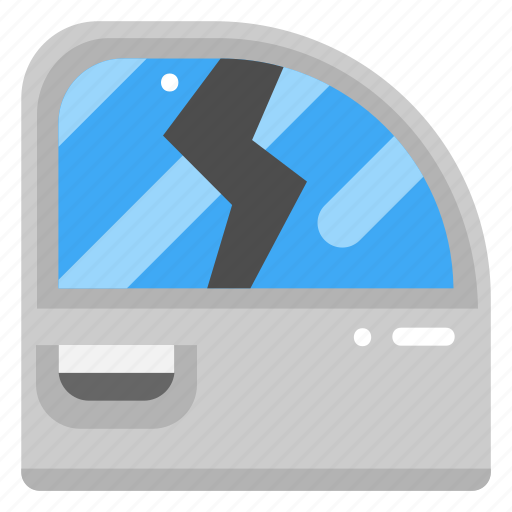 Accident, broken, car, damage, door, glass, mirror icon - Download on Iconfinder
