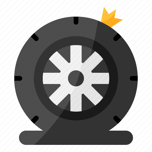 Tyre, tire, wheel, tire broken, tire pressure icon - Download on Iconfinder
