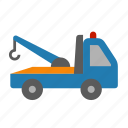 crane, evacuator, truck, tow, transport, car, transporation