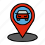 location, map, car, pin, garage, automobile, rent 