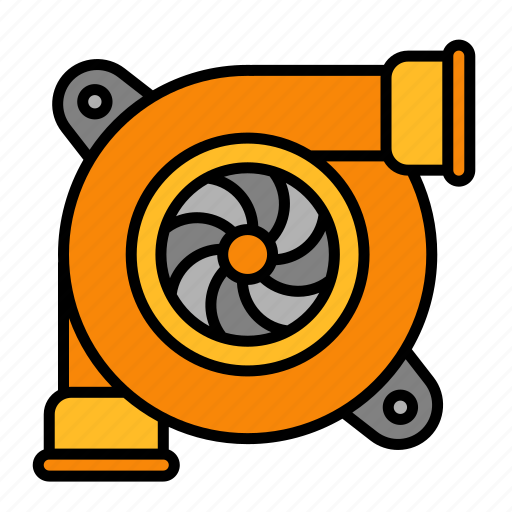 Car, automobile, turbo, turbocharger, turbine, engine, part icon - Download on Iconfinder