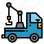 car, crane, tow, transport, truck 