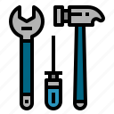 hammer, screwdriver, service, tool, wrench