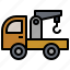 crane, garage, mechanic, transport, transportation, truck, trucks 