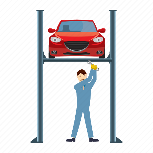 Auto, car, cartoon, mechanic, repair, service, wheel icon - Download on Iconfinder