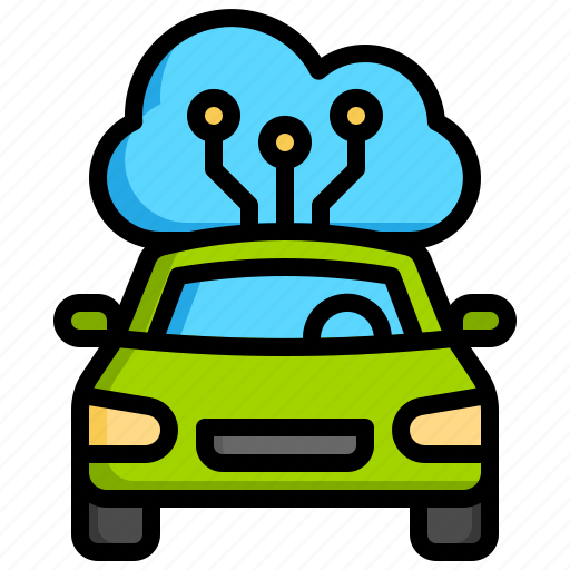 Cloud, computing, self, driving, car, data, synchronization icon - Download on Iconfinder