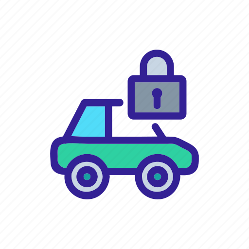 Car, contour, linear, lock, theft icon - Download on Iconfinder