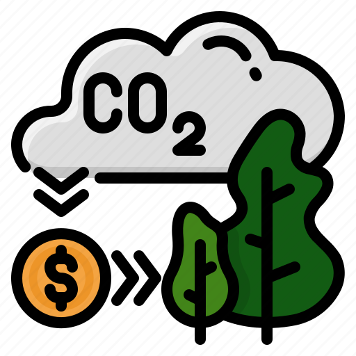 Carbon, offset, decarbonisation, credit, offsetting, carbon credit, global warming icon - Download on Iconfinder