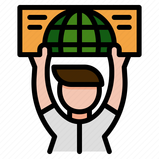 Protest, global, warming, activist, protester, climate strike, climate change icon - Download on Iconfinder