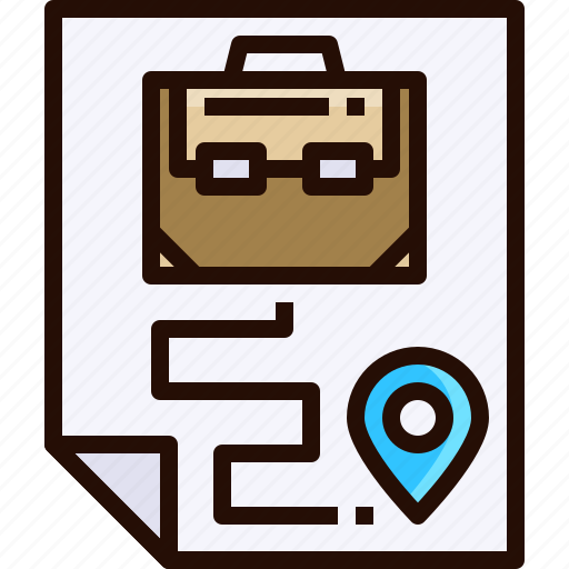 Briefcase, route, document, location, maps icon - Download on Iconfinder