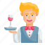 waiter, butler, catering, service, avatar 