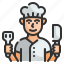 chef, cook, professions, man, avatar 