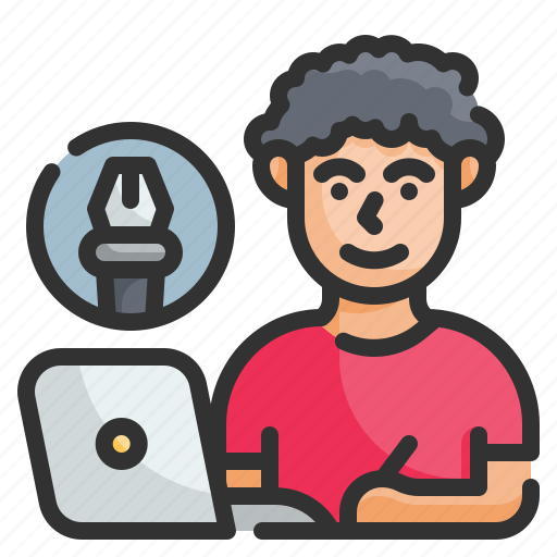 Graphic, designer, freelance, working, person icon - Download on Iconfinder