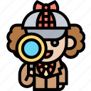 investigator, detective, retro, private, costume