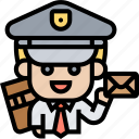 mailman, courier, postman, service, delivery