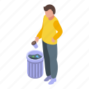 garbage, careless, person, isometric
