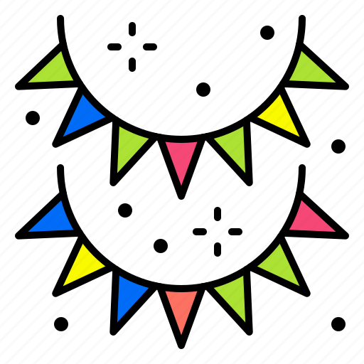 Flags, carnival, garland, ornament, decoration icon - Download on Iconfinder