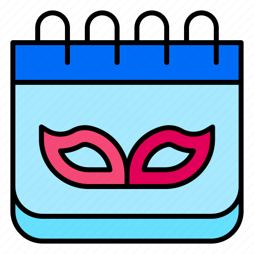Calendar, date, mask, birthday, and, party, administration icon - Download on Iconfinder