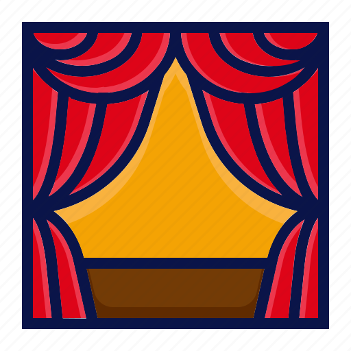 Amusement, carnival, circus, curtain, parade, performance, stage icon - Download on Iconfinder