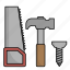 tool, carpenter, tools, and, elements 