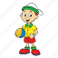 cartoon, boy, ball, child, kid, hat, happy, play, toy, game, red, yellow, green, blue, playful, cheerful, childhood, cute, character, illustration, fun, colorful, drawing, smiling, youth, friendly, energetic, standing, innocence, small, young, preteen, toddler, joyful, person, student 