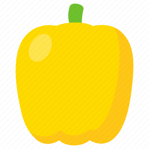 Pepper, bell, vegetable, bell pepper, cartoon, capsicum, yellow icon - Download on Iconfinder