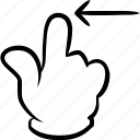 arrow, direction, finger, gesture, left, swipe, touch