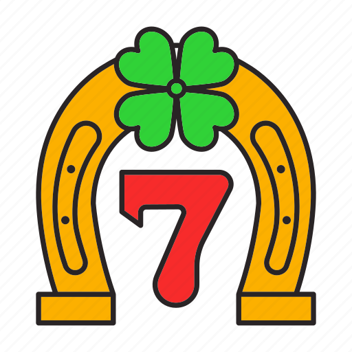 Clover, four-leaf, gambling, horseshoe, luck, seven icon - Download on Iconfinder