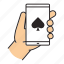 casino, gambling, game, online, play, smartphone, spade 
