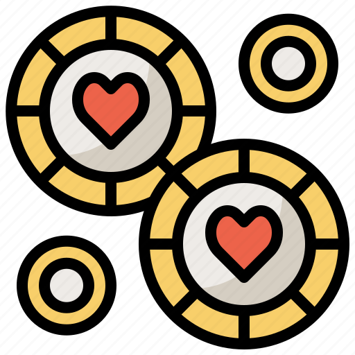 Bet, casino, chip, gambling, heart, luck, money icon - Download on Iconfinder