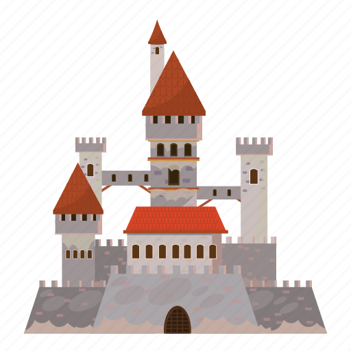 Building, cartoon, castle, illustration, medieval, vector icon - Download on Iconfinder