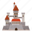 building, cartoon, castle, illustration, medieval, vector 
