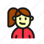 user, avatar, profile, girl, woman, sports, ponnytail 