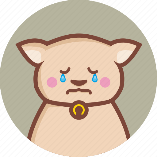 Animal, avatar, cat, circle, cry, expression, sad icon - Download on Iconfinder