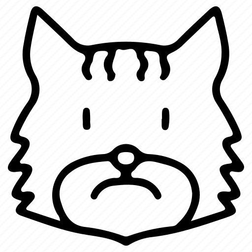 Animal, cat, cute, emoji, sad icon - Download on Iconfinder
