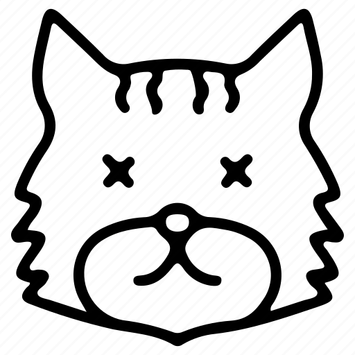 Cat, cute, dead, dizzy, emoji icon - Download on Iconfinder