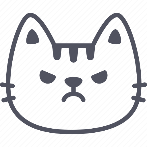 Angry, cat, emoticon, emoji, emotion, expression, feeling icon - Download on Iconfinder