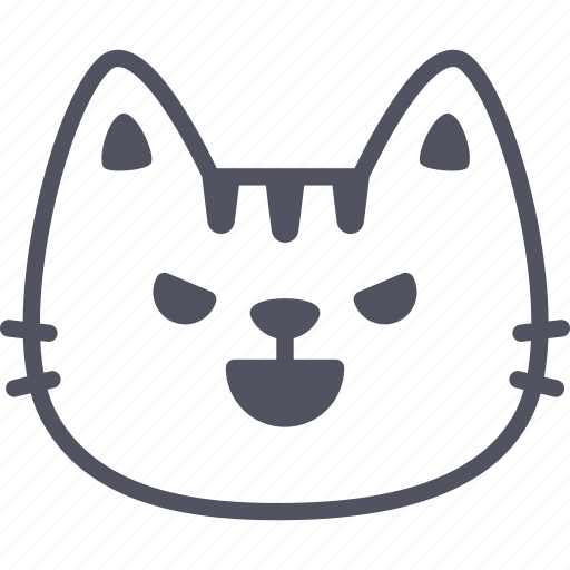 Evil, cat, emoticon, emoji, emotion, expression, feeling icon - Download on Iconfinder