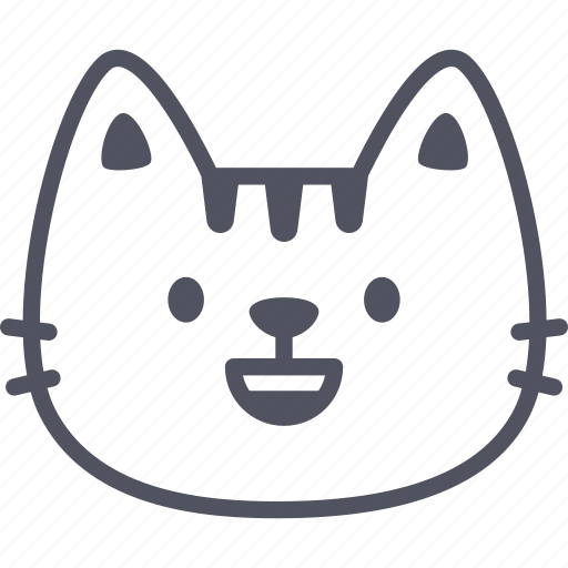 Happy, cat, emoticon, emoji, emotion, feeling, face icon - Download on Iconfinder