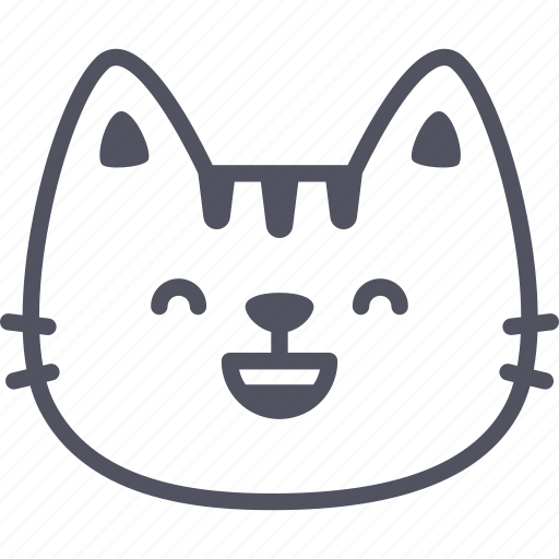 Laughing, cat, emoticon, emoji, expression, feeling, face icon - Download on Iconfinder