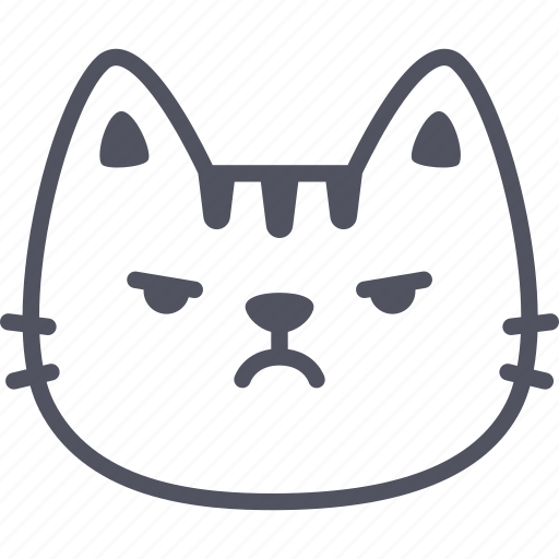 Mad, cat, emoticon, emoji, emotion, expression, feeling icon - Download on Iconfinder