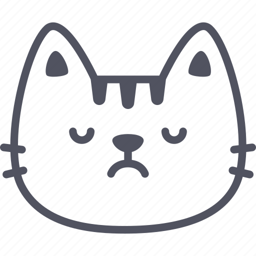 Sad, cat, emoticon, emoji, emotion, expression, feeling icon - Download on Iconfinder
