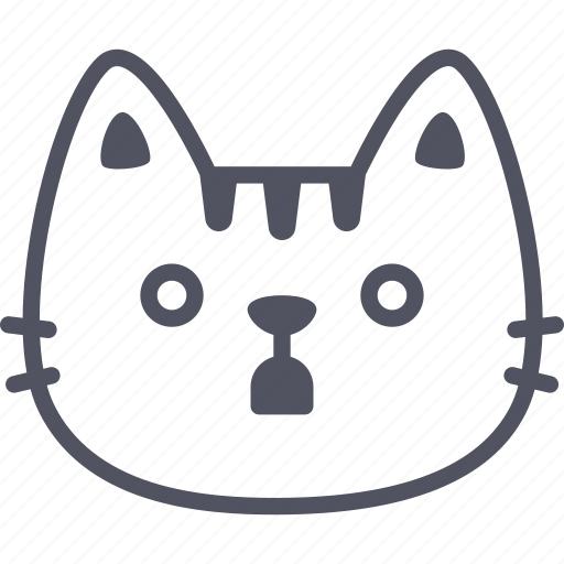 Shocked, cat, emoticon, emoji, emotion, expression, feeling icon - Download on Iconfinder
