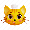 cat, face, emoji, chef hat, silly, expression, tounge out 