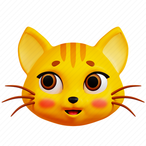 Cat, face, emoji, emoticon, pet, thinking, animal 3D illustration - Download on Iconfinder