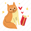 cat loves book, cat, pet, cute cat, cat lovers, kitten, kitty, international cat day, sticker
