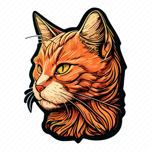 Pet, animal, cat, red, kitten, feline, face icon - Download on Iconfinder