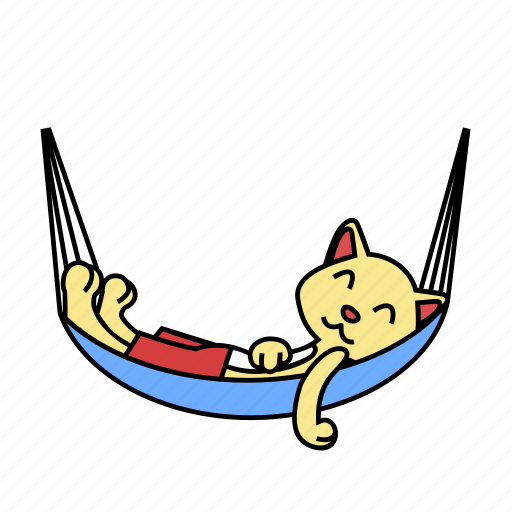 Cat, hammock, lay, rest, sleep, summer, vacation icon - Download on Iconfinder