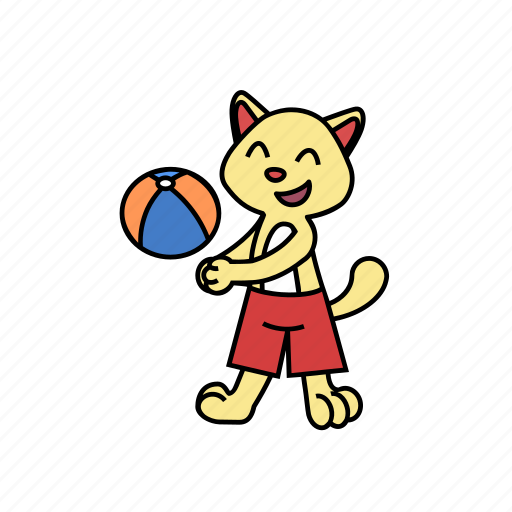 Ball, cat, fun, game, kicking, play, volleyball icon - Download on Iconfinder